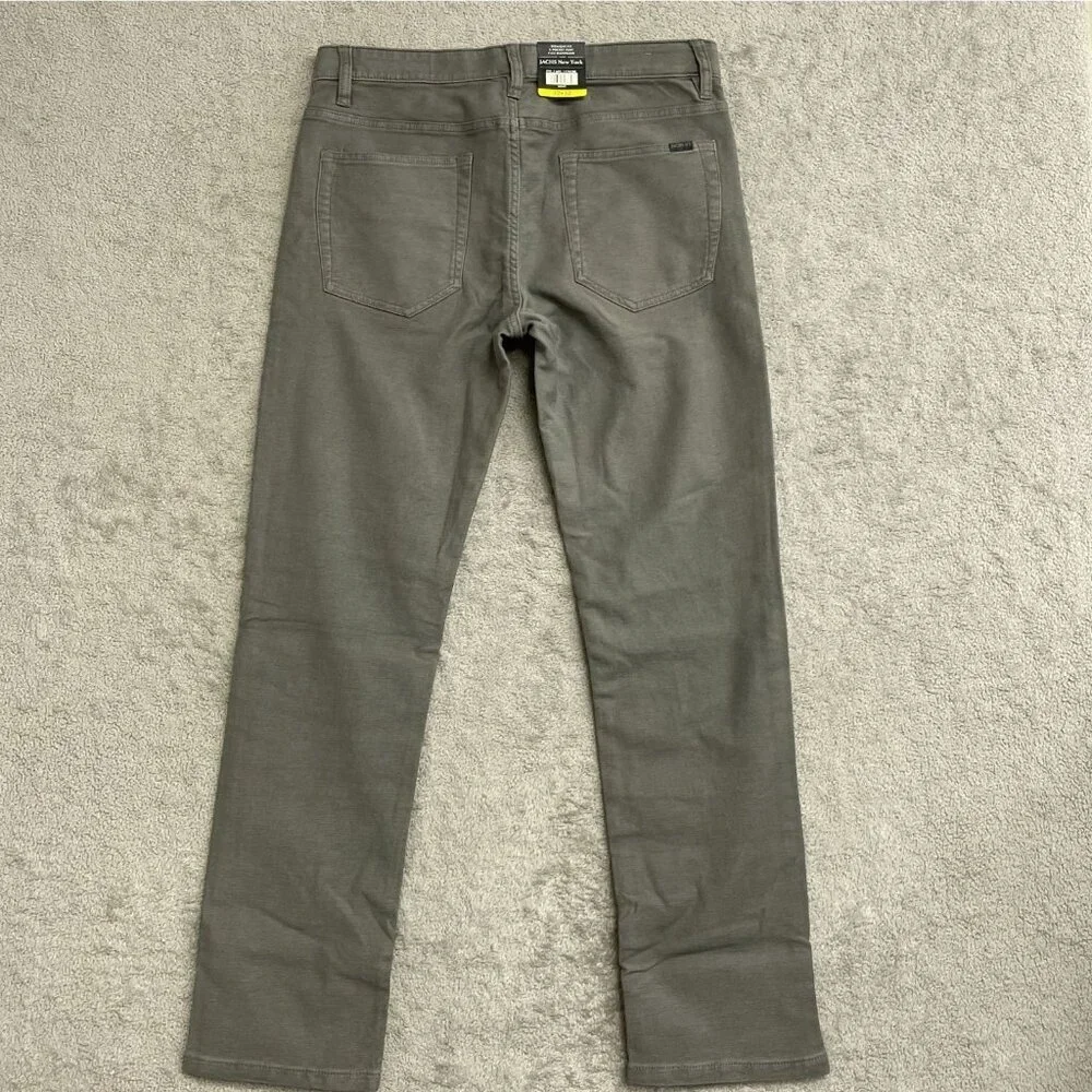 NEW Jachs NY Men's 32x32 Gray Straight Fit Flex Waistband 5-Pocket Pants